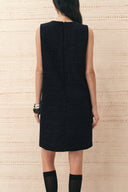 Rosalind Beaded Bow Dress in Tweed
