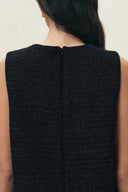 Rosalind Beaded Bow Dress in Tweed