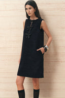 Rosalind Beaded Bow Dress in Tweed