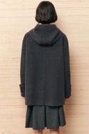 Rue Lightweight Hooded Midi Coat in Wool Blend