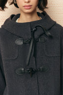 Rue Lightweight Hooded Midi Coat in Wool Blend