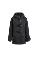 Rue Lightweight Hooded Midi Coat in Wool Blend