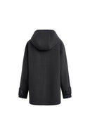 Rue Lightweight Hooded Midi Coat in Wool Blend