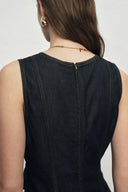 Sadie  Lightweight Washed Sleeveless A line Dress in Cotton Denim