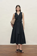 Sadie  Lightweight Washed Sleeveless A line Dress in Cotton Denim