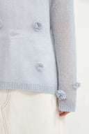 Sally Hand Crochet 3D Floral Camellia Sweater in Mohair Blend