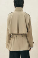 Trench-coat asymétrique croisé sur le devant Sasha, en sergé de coton
