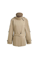 Trench-coat asymétrique croisé sur le devant Sasha, en sergé de coton