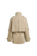 Trench-coat asymétrique croisé sur le devant Sasha, en sergé de coton