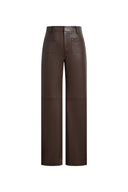 Seren Hose mit aufgesetzten Taschen und geradem Bein aus weichem Kunstleder