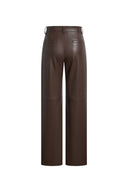 Seren Hose mit aufgesetzten Taschen und geradem Bein aus weichem Kunstleder