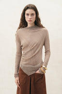 Severine Runched Sheer Top