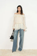 Severine Ruffle Polka Dot Blouse