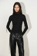 Sibyl Turtleneck Fitted Top in Wool Blend
