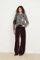 Sidonie Argyle Lapel Cardigan in Wool Blend