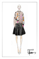 Sidonie Argyle Lapel Cardigan in Wool Blend