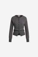 Sidra Cinched Batwing Sleeve Cardigan in Wool Blend