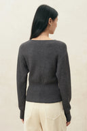 Sidra Cinched Batwing Sleeve Cardigan in Wool Blend