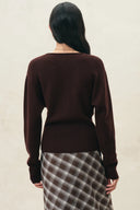 Sidra Cinched Batwing Sleeve Cardigan in Wool Blend