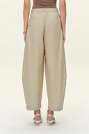 Sienna Airy Drawstring Barrel Leg Pants in Cotton Blend