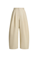 Sienna Airy Drawstring Barrel Leg Pants in Cotton Blend
