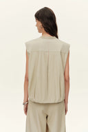 Sienna Relaxed Tailored Sleeveless Top in Cotton Blend