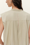 Sienna Relaxed Tailored Sleeveless Top in Cotton Blend