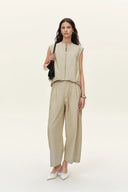 Sienna Relaxed Tailored Sleeveless Top in Cotton Blend