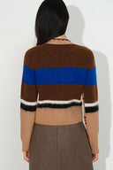 Sigourney Contrast Back Cardigan in Wool Alpaca Blend