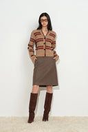 Sigourney Contrast Back Cardigan in Wool Alpaca Blend