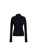 Silvia Sequin Embellished Fitted Top in Wool Blend