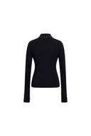 Silvia Sequin Embellished Fitted Top in Wool Blend