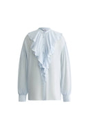 Sini Ruffle Shirt in Silk Canton Crepe