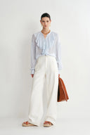 Sini Ruffle Shirt in Silk Canton Crepe