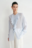 Sini Ruffle Shirt in Silk Canton Crepe