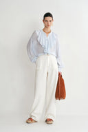 Sini Ruffle Shirt in Silk Canton Crepe