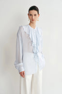 Sini Ruffle Shirt in Silk Canton Crepe