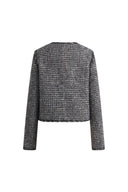 Sloane Double Breasted Metallic Trim Tweed Jacket in French Bouclé