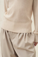 Sloane Relaxed Polo Top in Wool Blend