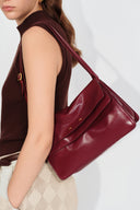 Soft Rialto Double Flap Bag in Oiled Waxed Cowhide Leather