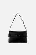 Soft Rialto Double Flap Bag in Oiled Waxed Cowhide Leather
