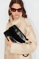 Soft Rialto Double Flap Bag in Oiled Waxed Cowhide Leather