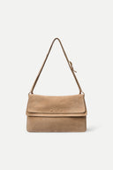 Soft Rialto Double-Flap Shoulder Bag in Soft Velvety Suede