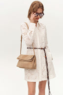 Soft Rialto Double-Flap Shoulder Bag in Soft Velvety Suede