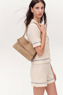 Soft Rialto Double-Flap Shoulder Bag in Soft Velvety Suede