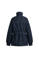 Solene Utility Style Fitted Denim Jacket in Hemp-Blend Denim
