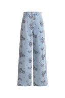 Star Straight Leg Jeans in Beaded Cotton Denim