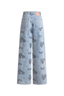 Star Straight Leg Jeans in Beaded Cotton Denim