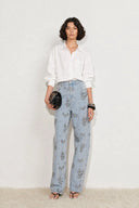 Star Straight Leg Jeans in Beaded Cotton Denim