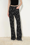 Sylvia Ausgestellte Jeans mit individuellem Jacquard